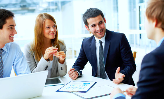 group of people having a discussion